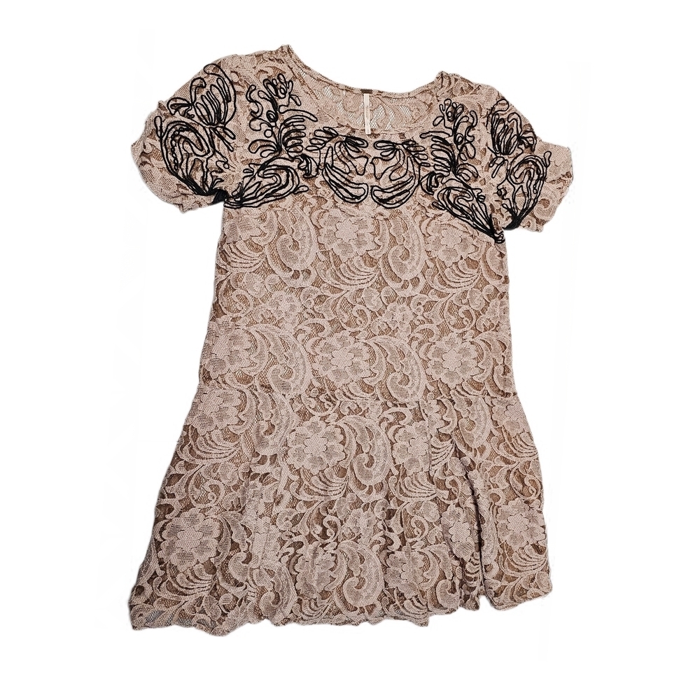Free People Pink Beautiful Dreamer Blush Lace Tunic Dress - Picture 8 of 13
